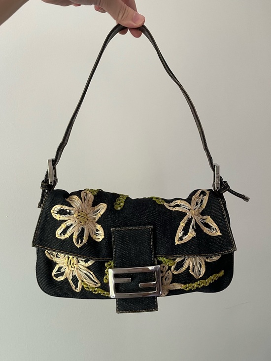Fendi Handbags - Fendi Baguette Denim Bag